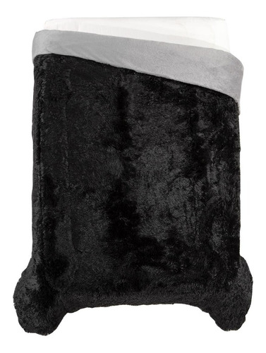 Colchas Concord  Cobertor King Size Pelo Alto Color Luxury Negro