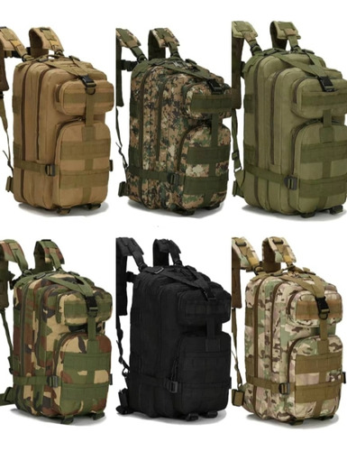 Bolso O Morral Táctico Camuflajeado O Unicolor 