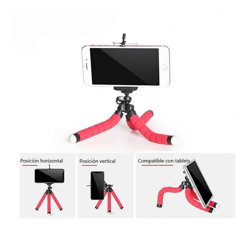 Tripode Flexible 18 Cm Soporte Adaptador Celular Tablet Foto