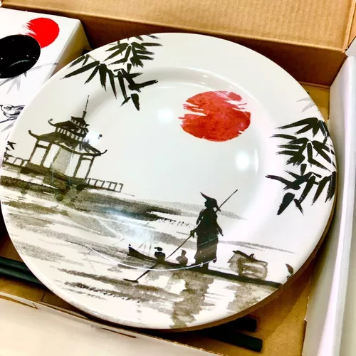 Jogo Jantar Sushi 12 Pçs Cerâmica Comida Japonesa 4 Pessoas