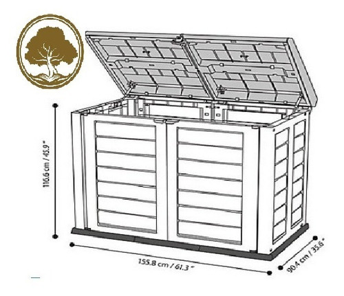 Imagen 3 de 4 de Contenedor Plastico Duro Tipo Americano Bodega De Jardin #