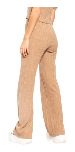 Pantalón Con Resorte En Cintura De Corte Semicampana