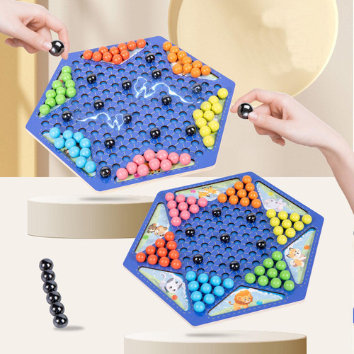 Pp Juego De Ajedrez Magnético De Damas Chinas, Clásico Para