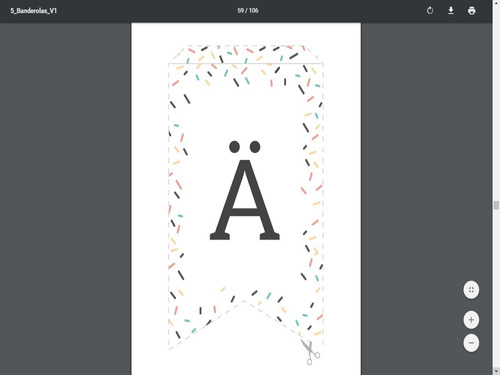 Imagen 5 de 6 de Banderines Para Fiesta 106 Letras Numeros Signos Imprimibles