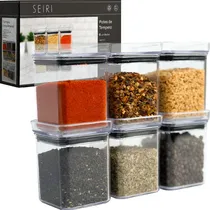 Comprar Kit 6 Potes Porta Temperos Hermético Cozinha Organização