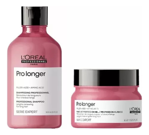 Set Loreal Pro Longer Shampoo 300 + Mascara 250 Ml