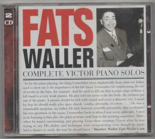 Fats Waller. Piano Solos. Cd Original Usado. Qqe. Mz.