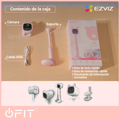 Imagen 8 de 11 de Baby Call Camara De Seguridad Wifi Audio Full Hd Ezviz Rosa