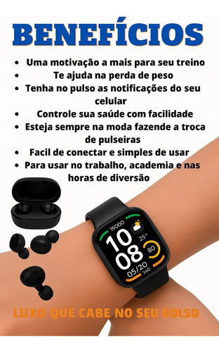 Relogio Compativel Samsung Galaxy Smart Watch Band Bluetooth