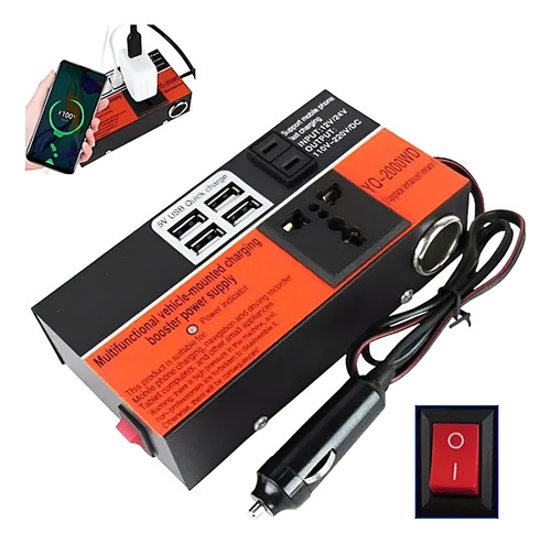 Inversor Voltaje Auto Convertidor Corriente 12v 220v 1.5k