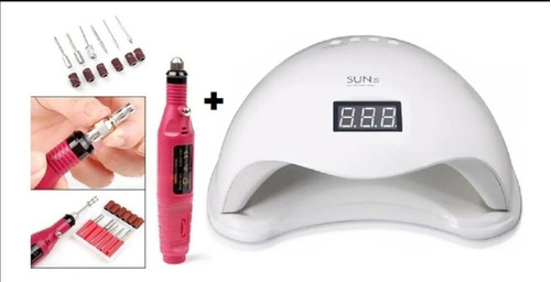 Torno De Uñas Para Manicure + Lamp Uv Manicure48w+2 Esmaltes