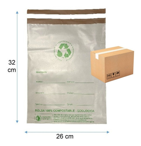 50 Bolsas Courier 32x26 Compostable Biodegradable