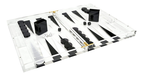 Juego Tizo Backgammon Lucite En Blanco Y Negro