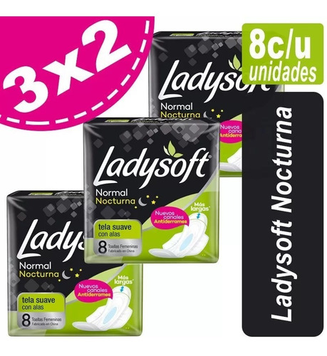 Ladysoft Nocturna Normal Pack X 24 Unidades ( 3 X 2 )