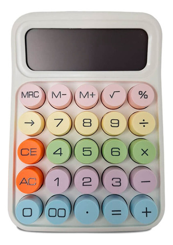 Calculadora Colorida De Mesa Simples 12 Digitos Pequena Cor Branco
