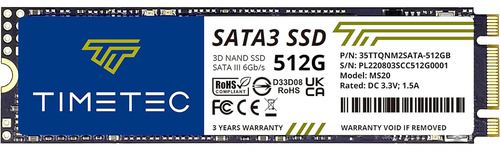 Timetec 512gb Ssd 3d Nand Qlc Sata Iii 6gb/s M.2 2280 Ngf...