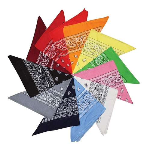 15 Pañuelos Bandana 100% Algodon 54 X 54 Cm Colores A Eleccion Precio Por Mayor Para Revendedores Hacemos Envios!