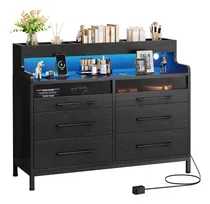 Comprar Cómoda Y Cómoda De 6 Cajones Con Luz Led, Cómoda Moderna Con