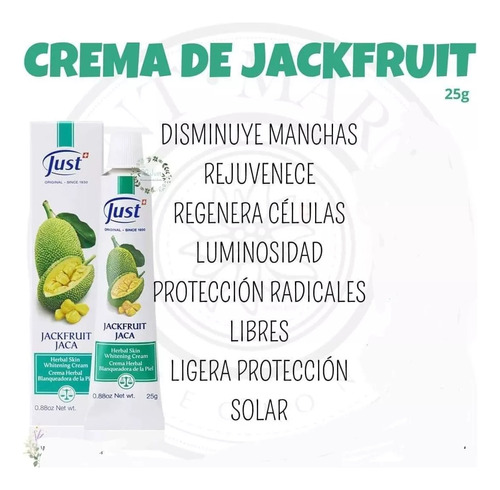 Crema Para Manchas Jack Fruit Swiss Just. 