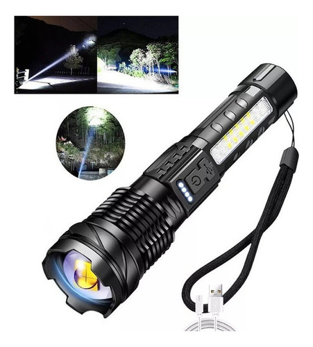 Linterna Led Tactical Titanium Laser Pro Camping Trail Usb