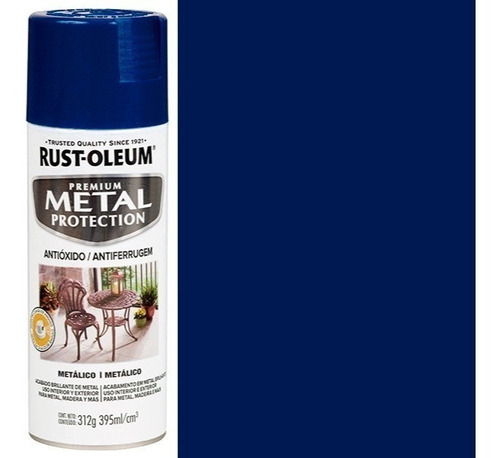 Aerosol Rust Oleum Premium Metalico 312g Color Azul Cobalto