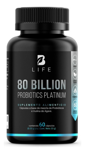 80 Billones De Probiótics platinum 60 Cápsulas Con 11 Cepas B Life