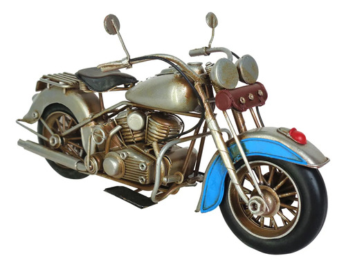 Miniatura De Motocicleta Em Metal Prateada