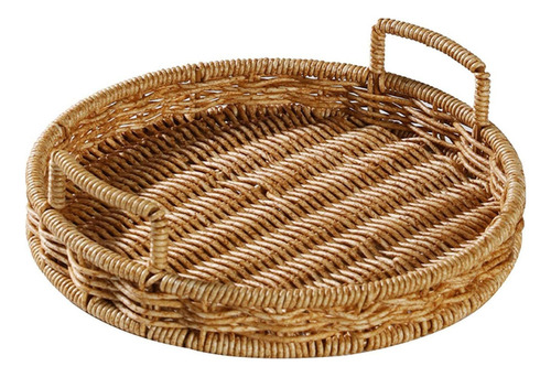Canasta Charola De Mimbre Redonda , Cestas For Picnic .