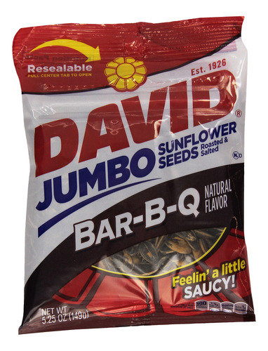 David Seeds Semillas De Girasol Jumbo Bar-b-q Tostadas Y Sal