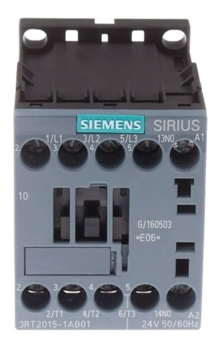 3rt2015-1ab01 Siemens Contactor 7amps Bob:24vac S00 C-1na