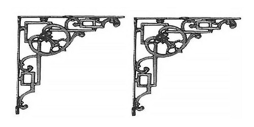 Kit 02 Cantoneiras N08 Em Ferro Fundido Cor Preto Em Hera