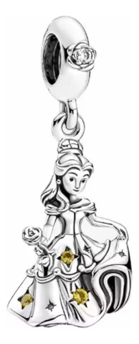 Charm Colgante De Bella Dress Dancing La Bella Y La Bestia Plateado