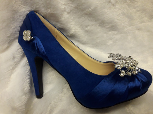 Zapatos De Novia Mod. Lya Nuevos Via Novia Sólo Azul