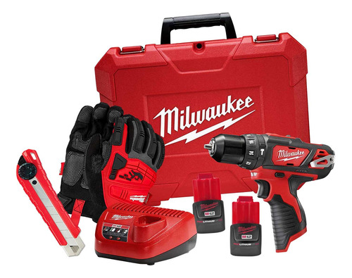 Taladro Destornillador M12 Milwaukee 2408-22 + Guantes