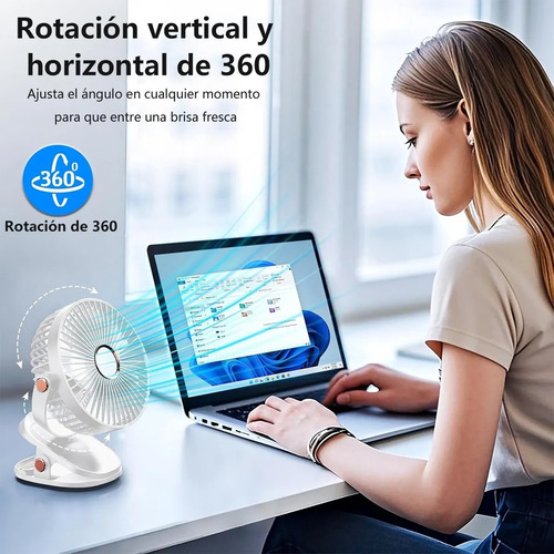 Ventiladores Oscilante Portátiles Luz Led Nocturna