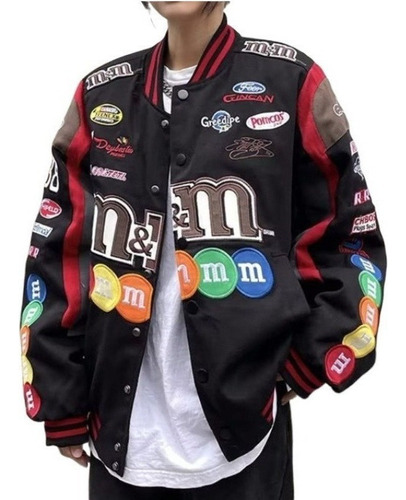 Nuevo Chaqueta De Béisbol Moto Hip Hop Para Pareja Bordada