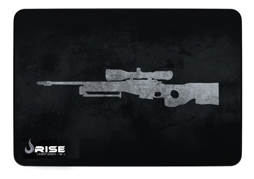 Mouse Pad gamer Rise Mode Gaming Sniper Grey de fibra m 210mm x 290mm x 3mm preto/cinza