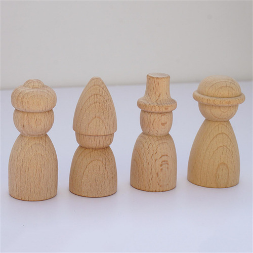 2 X 4 Uds. De Muñecos Con Clavija De Madera, Juguetes Para