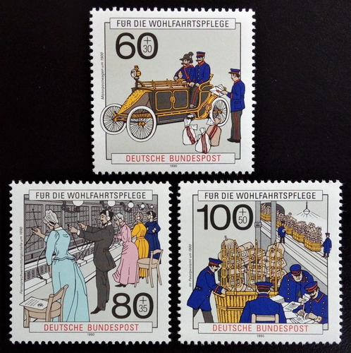 Alemania, Serie Mi 1474-76 Trabajo Correos 1990 Mint L16187