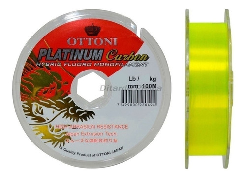 Linha Ottoni Super Resistente 0,30mm 12,2kg Platinum Leader Cor Amarelo