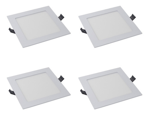 Imagen 1 de 5 de Panel Led P/embutir 12w Ledvance Cálida Cuadrado Pack X 4