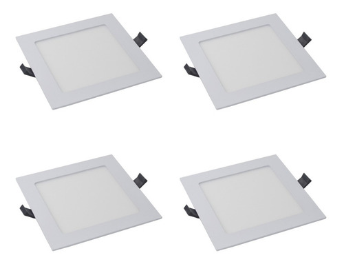 Panel Led P/embutir 12w Ledvance Cálida Cuadrado Pack X 4