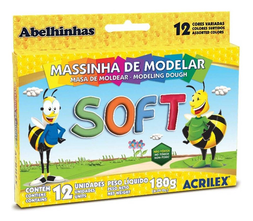 Massinha De Modelar 12 Cores - Soft - Acrilex