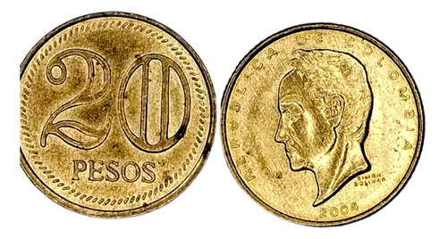 Moneda Colombiana De 20 Pesos, De 2005