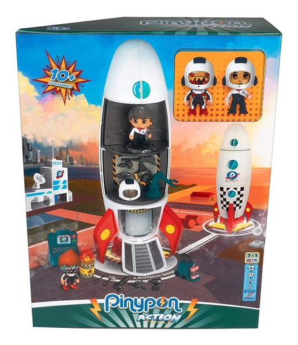 Cohete Lunar Nave Espacial Pinypon + 2 Figuras Action