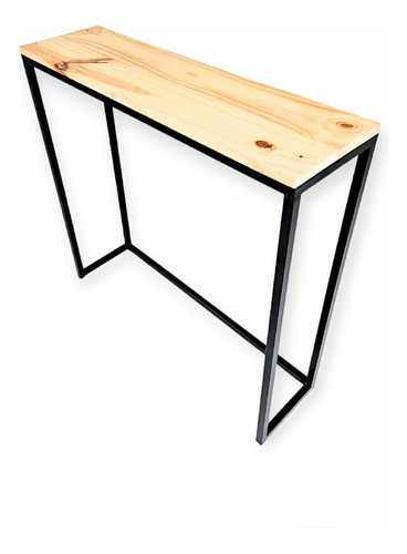 Mesa De Arrime Recibidor Hierro Y Madera Estilo Industrial 