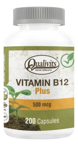 Vitamina B12 500 Mcg + Colágeno Magnesio 150 Caps Qualivits Sabor Natural