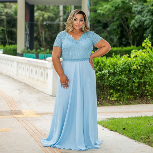 Vestido Festa Marsala Plus Size Madrinha Manga Luxo Brilho 