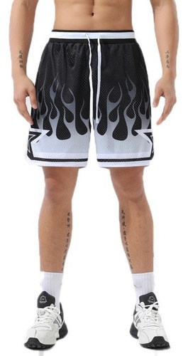 Pantalones Cortos De Baloncesto Con Estampado De Fuego