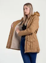 Comprar Parka Mujer Corderito Forrada Abrigada Larga Piel Calidad